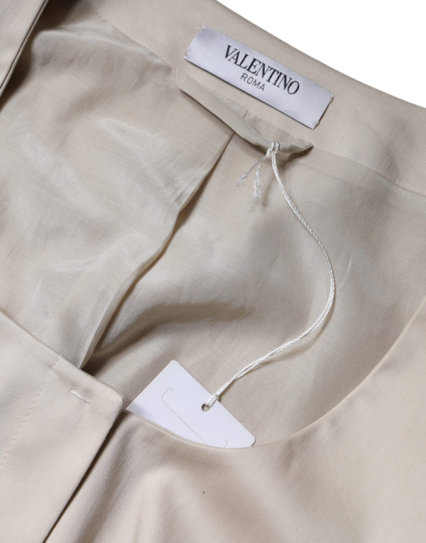 Valentino Beige Cotton Long Sleeves Round Neck Blazer Women's Jacket (Pre-Owned)