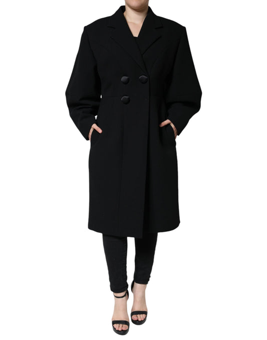 Dolce & Gabbana Black Double Breasted Trench Coat  Jacket (Pre-Owned)