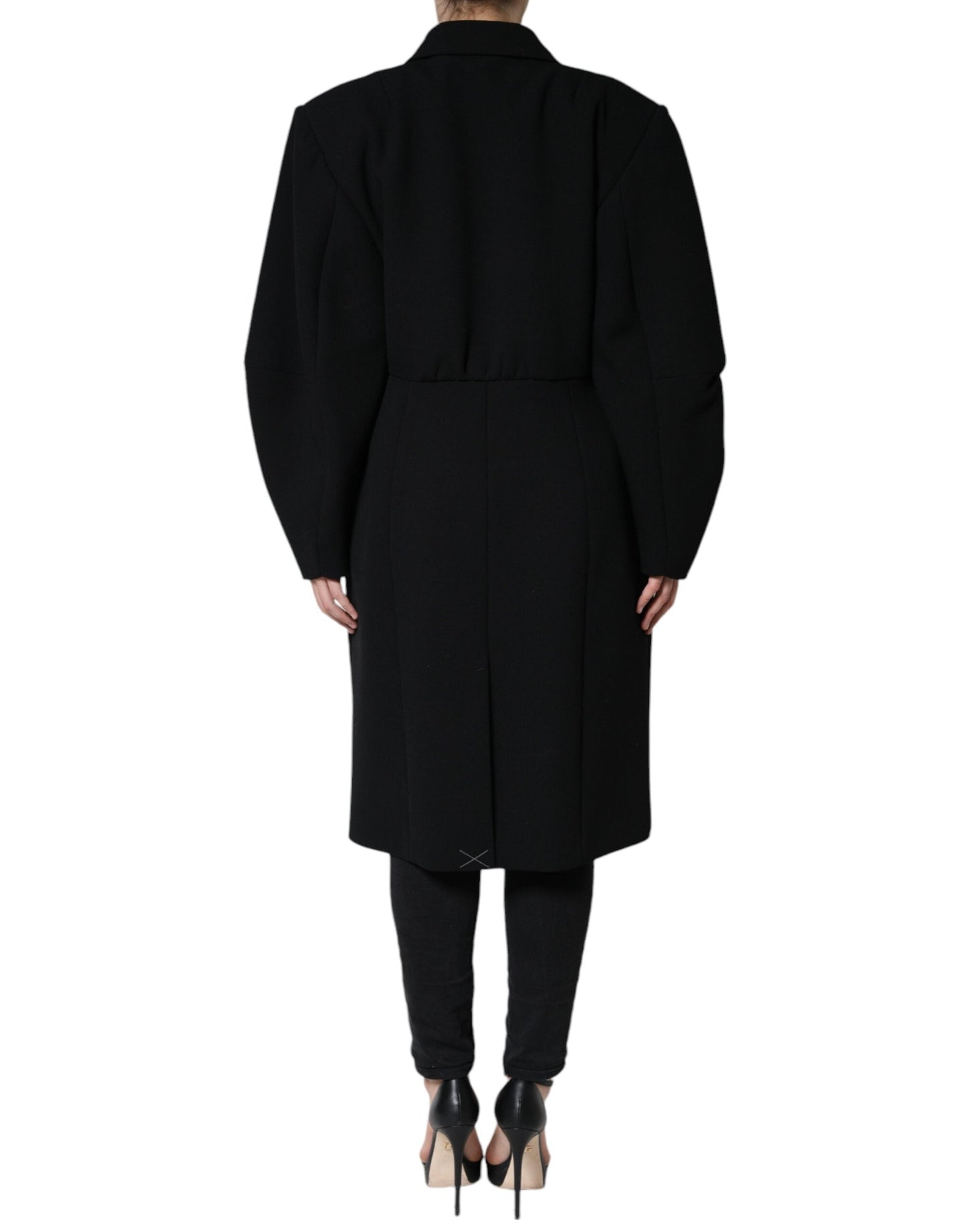 Dolce & Gabbana Black Double Breasted Trench Coat  Jacket (Pre-Owned)