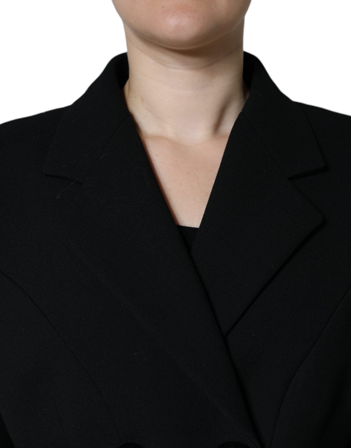 Dolce & Gabbana Black Double Breasted Trench Coat  Jacket (Pre-Owned)