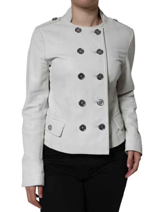 Dolce & Gabbana White Double Breasted Blazer Coat Women's Jacket (Pre-Owned)