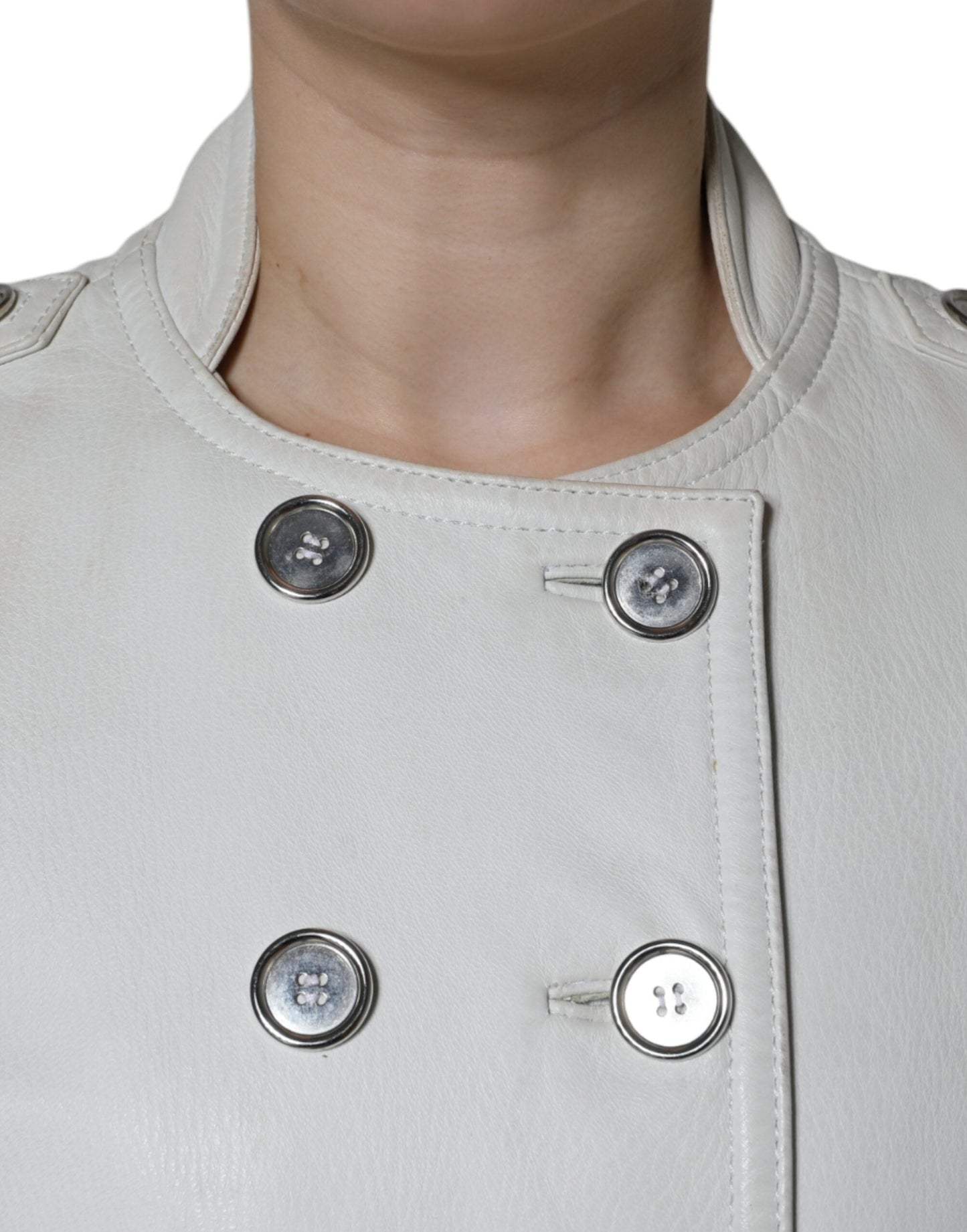 Dolce & Gabbana White Double Breasted Blazer Coat Women's Jacket (Pre-Owned)