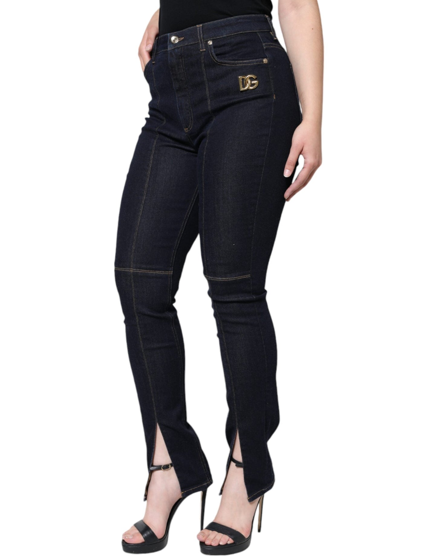 Dolce & Gabbana Black Cotton Blend Skinny Denim Women's Jeans