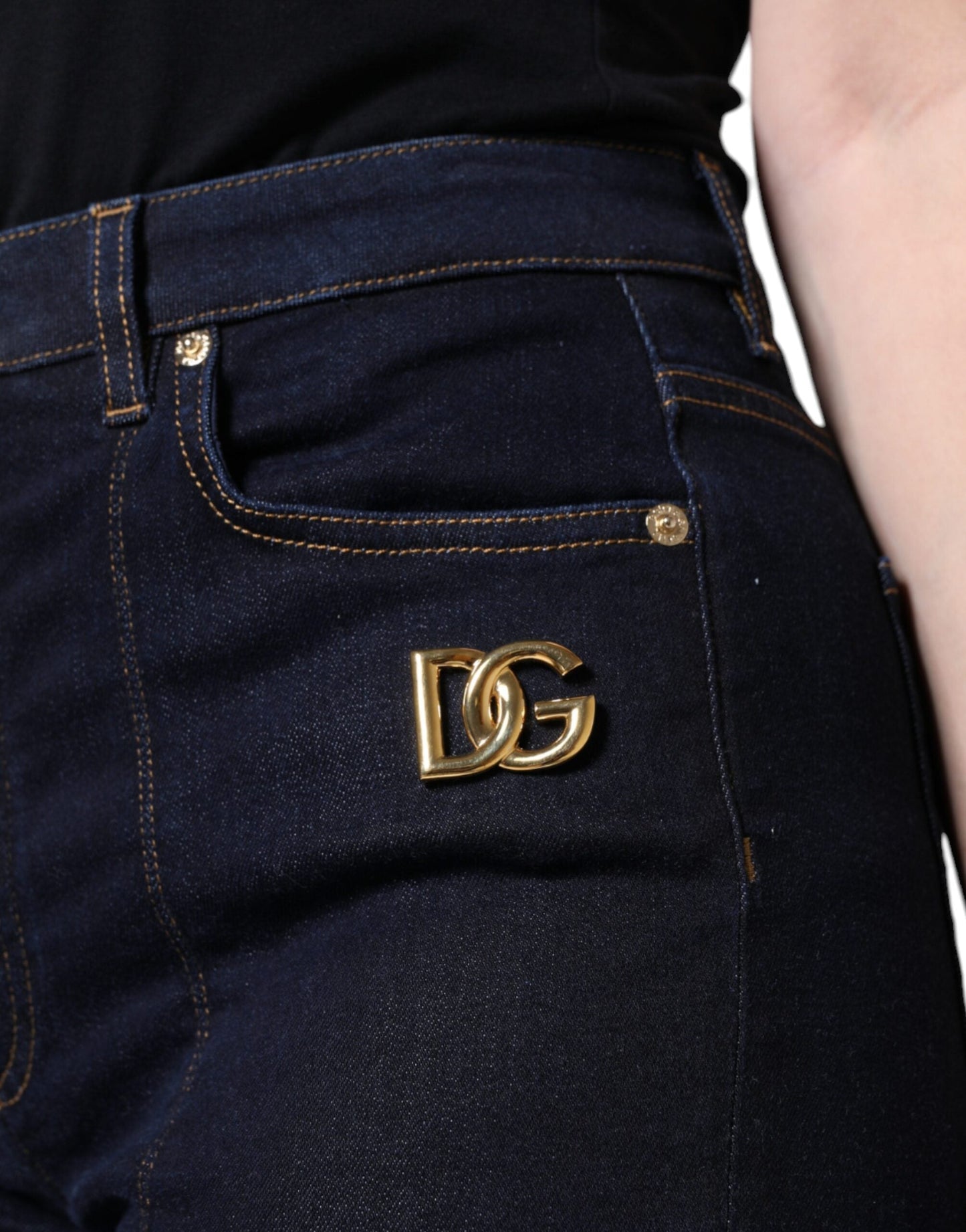 Dolce & Gabbana Black Cotton Blend Skinny Denim Women's Jeans