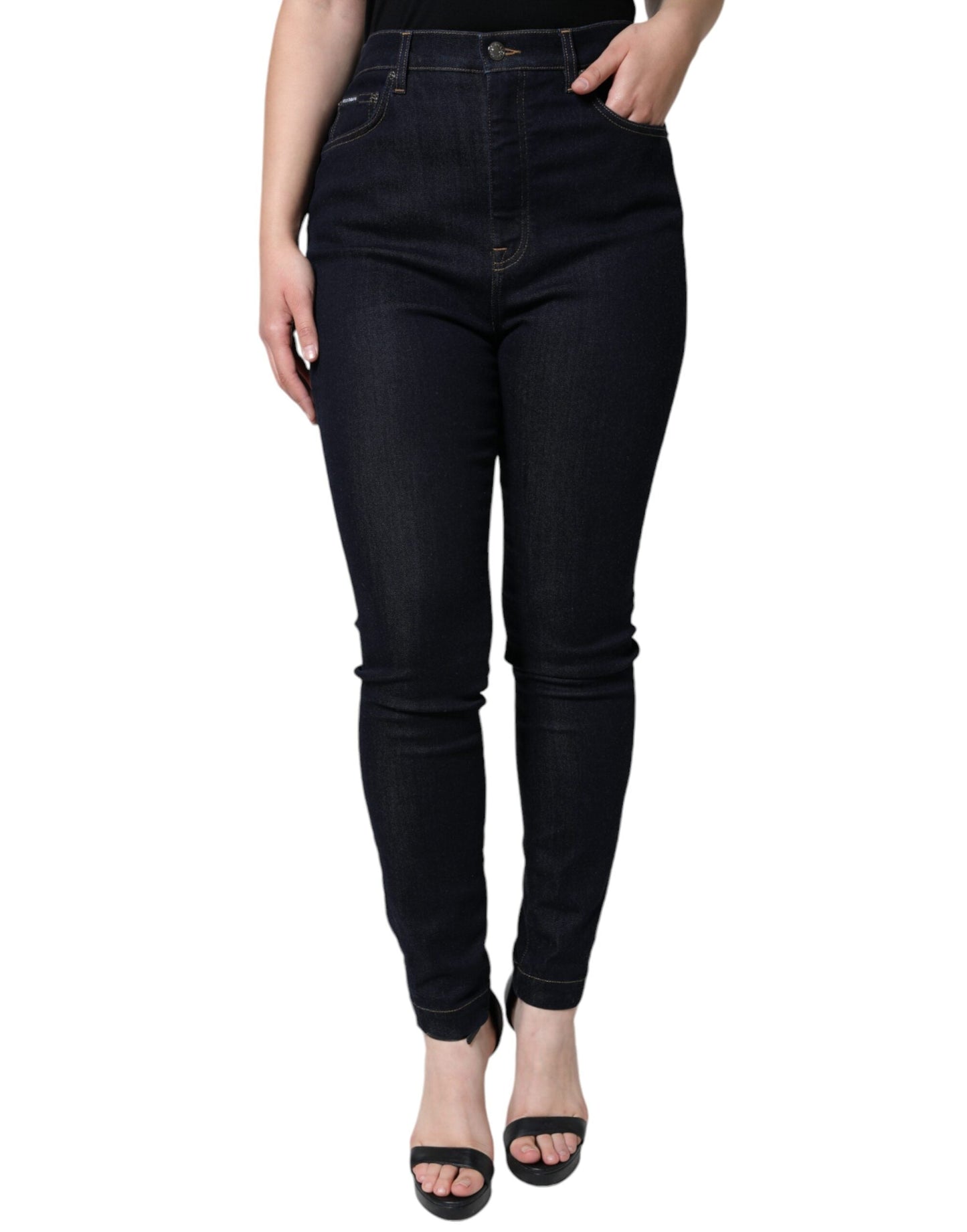 Dolce & Gabbana Black GRACE High Waist Skinny Denim Women's Jeans