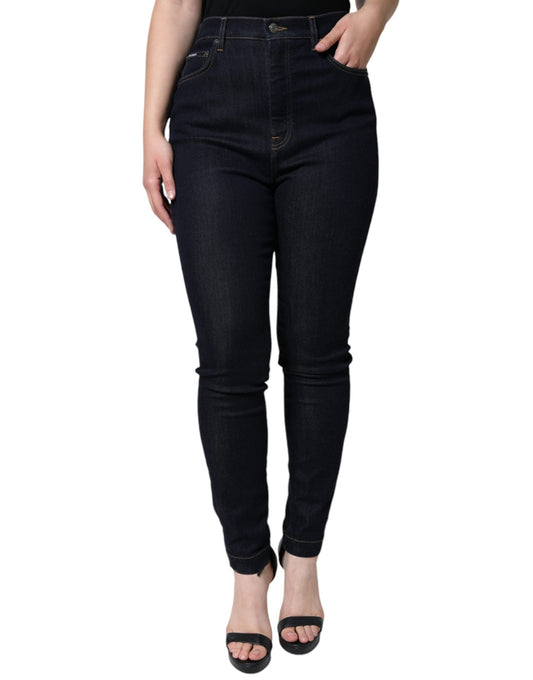 Dolce & Gabbana Black GRACE High Waist Skinny Denim Women's Jeans