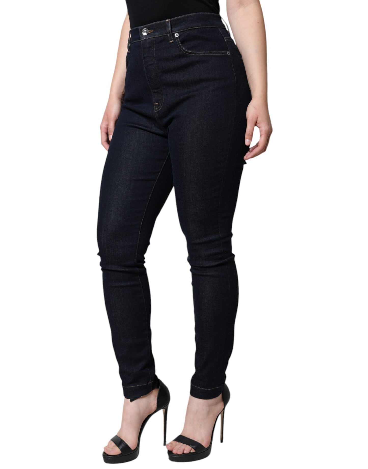 Dolce & Gabbana Black GRACE High Waist Skinny Denim Women's Jeans