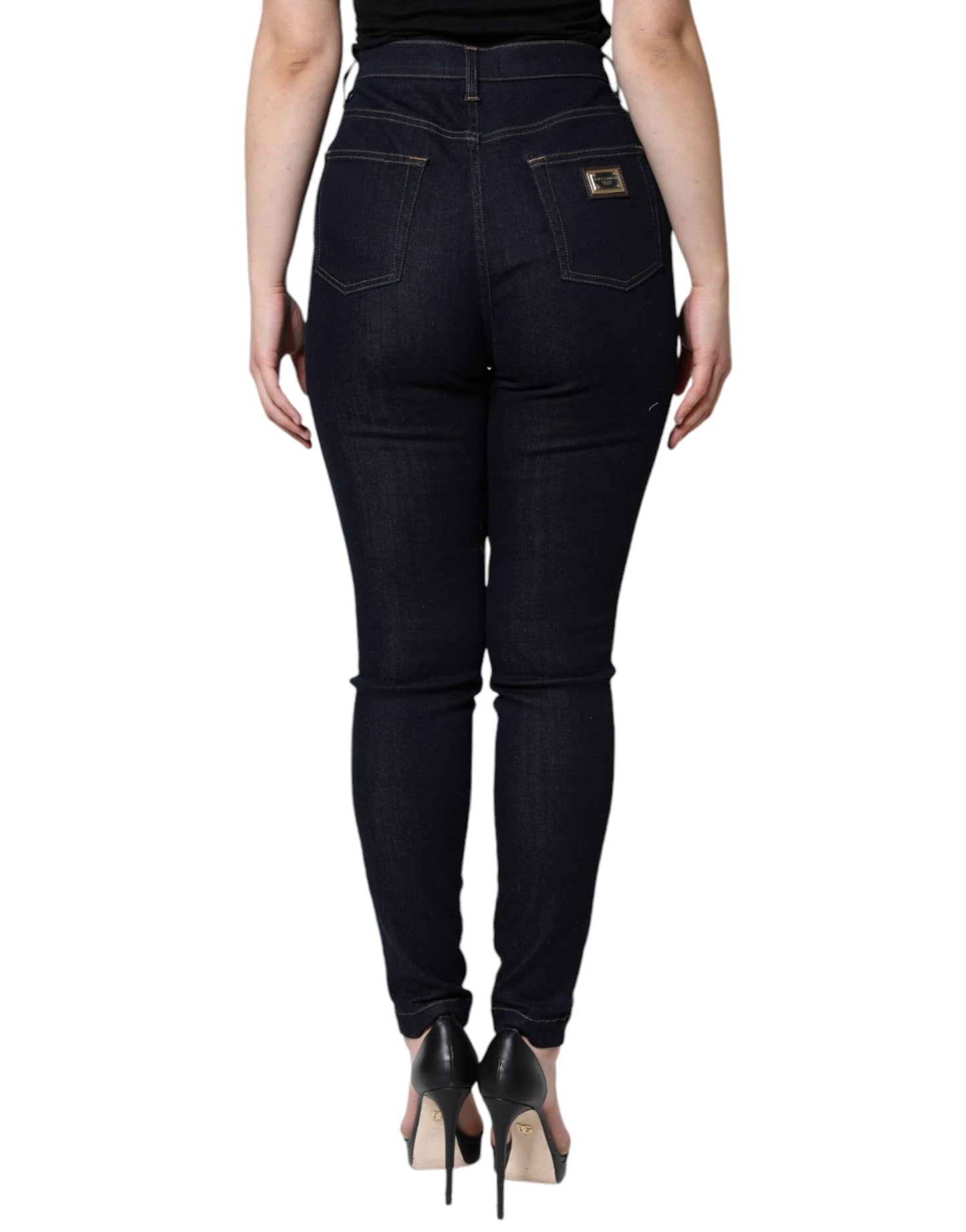 Dolce & Gabbana Black GRACE High Waist Skinny Denim Women's Jeans