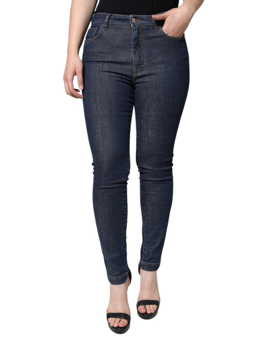 Dolce & Gabbana Dark Blue QUEEN Cotton Skinny Denim Women's Jeans