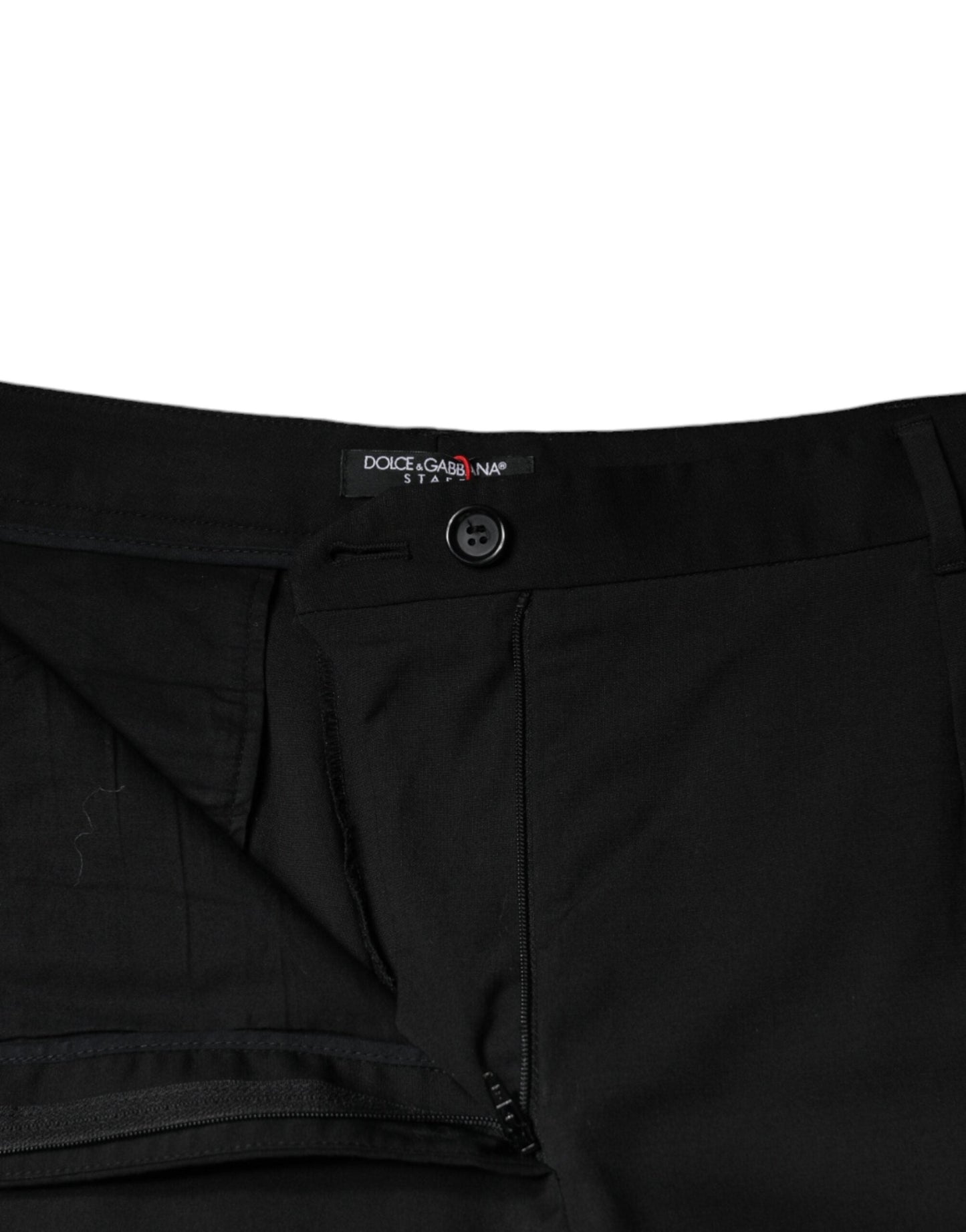 Dolce & Gabbana Black High Waist Tapered Women's Pants (Pre-Owned)