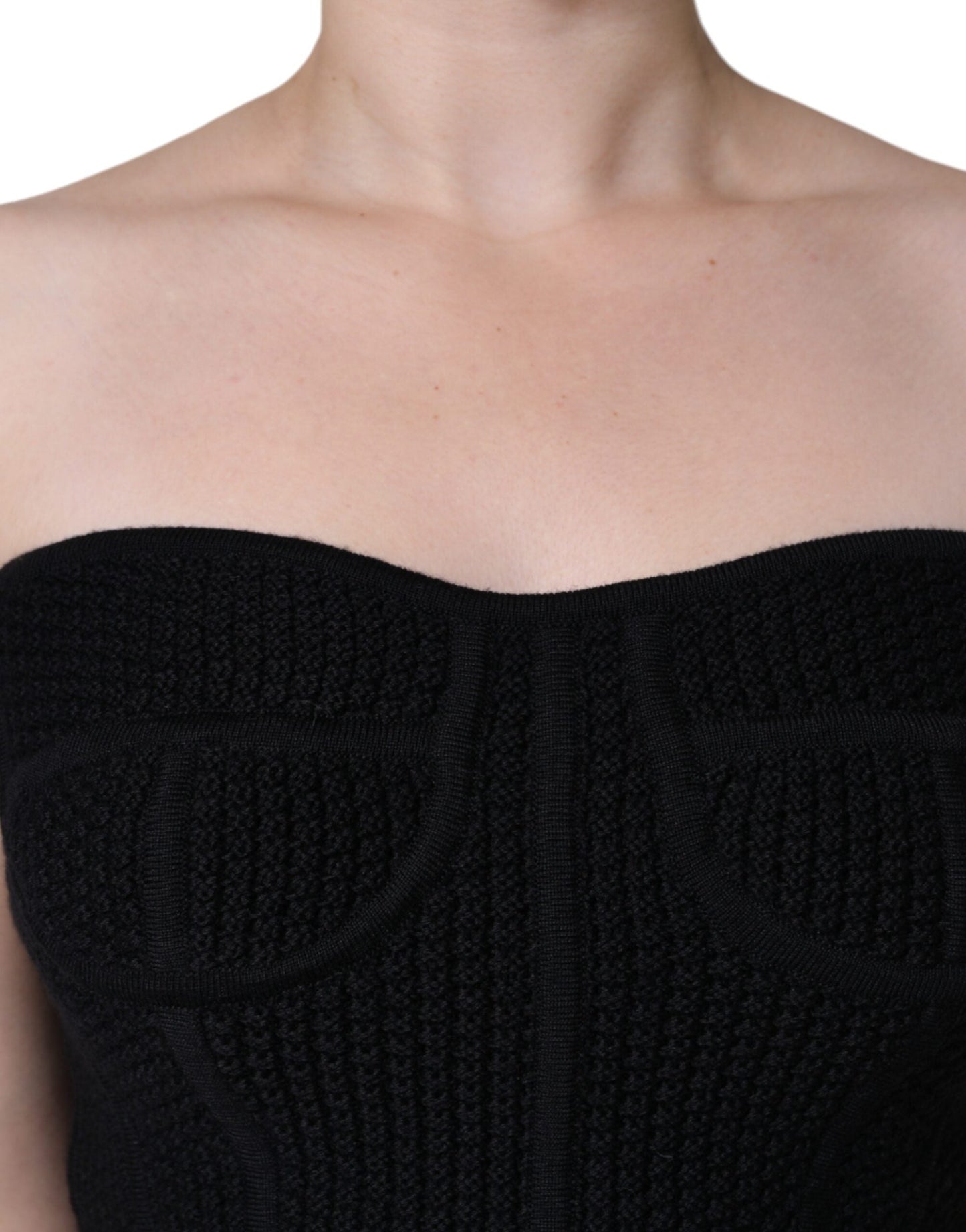 Dolce & Gabbana Black Bustier Sleeveless Corset Blouse Women's Top