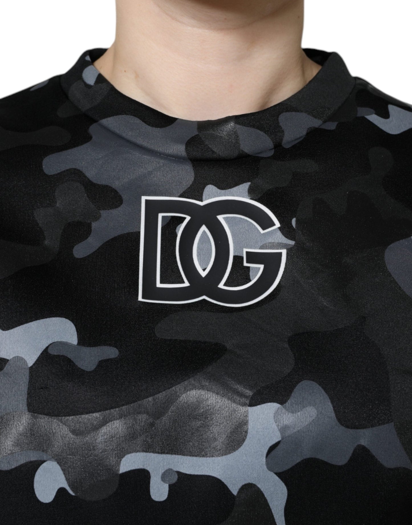 Dolce & Gabbana Black Camouflage Round Neck Sweatshirt Women's Sweater (Pre-Owned)