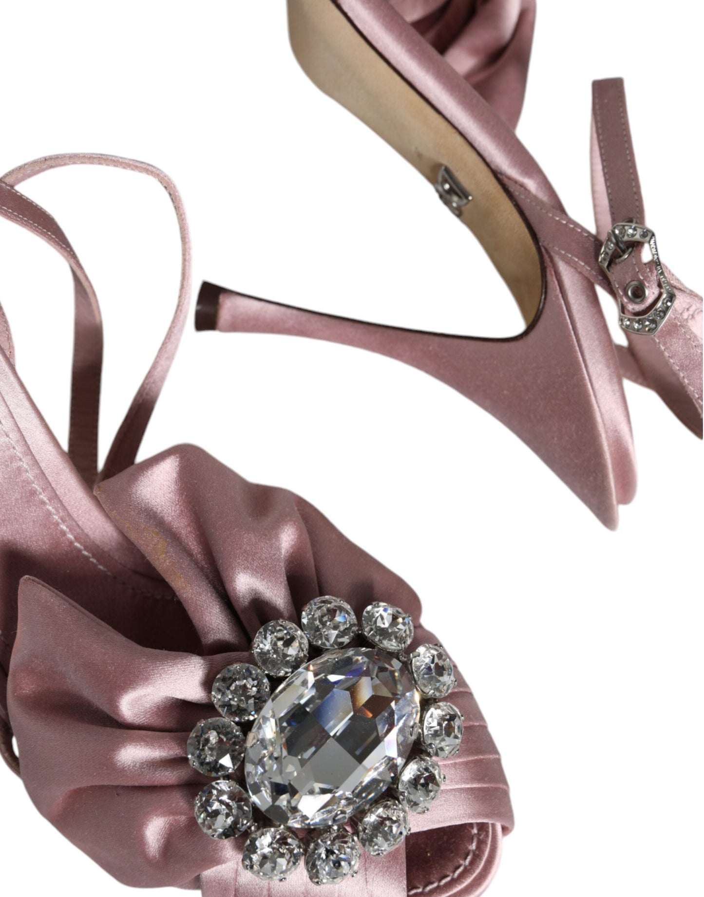 Dolce & Gabbana Pink Keira Crystal Heels Sandals Women's Shoes (Pre-Owned)