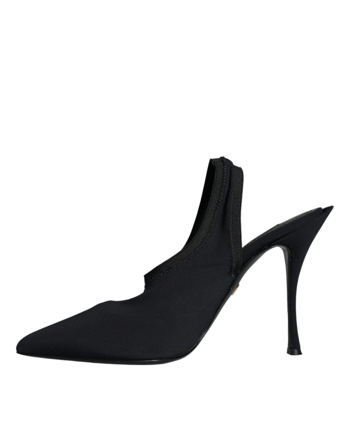 Dolce & Gabbana Black Jersey Stretch Heels Slingback Women's Shoes (Pre-Owned)