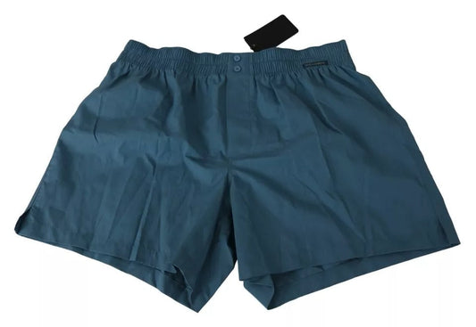 Dolce & Gabbana Blue Cotton Regular Boxer Shorts Men's Underwear