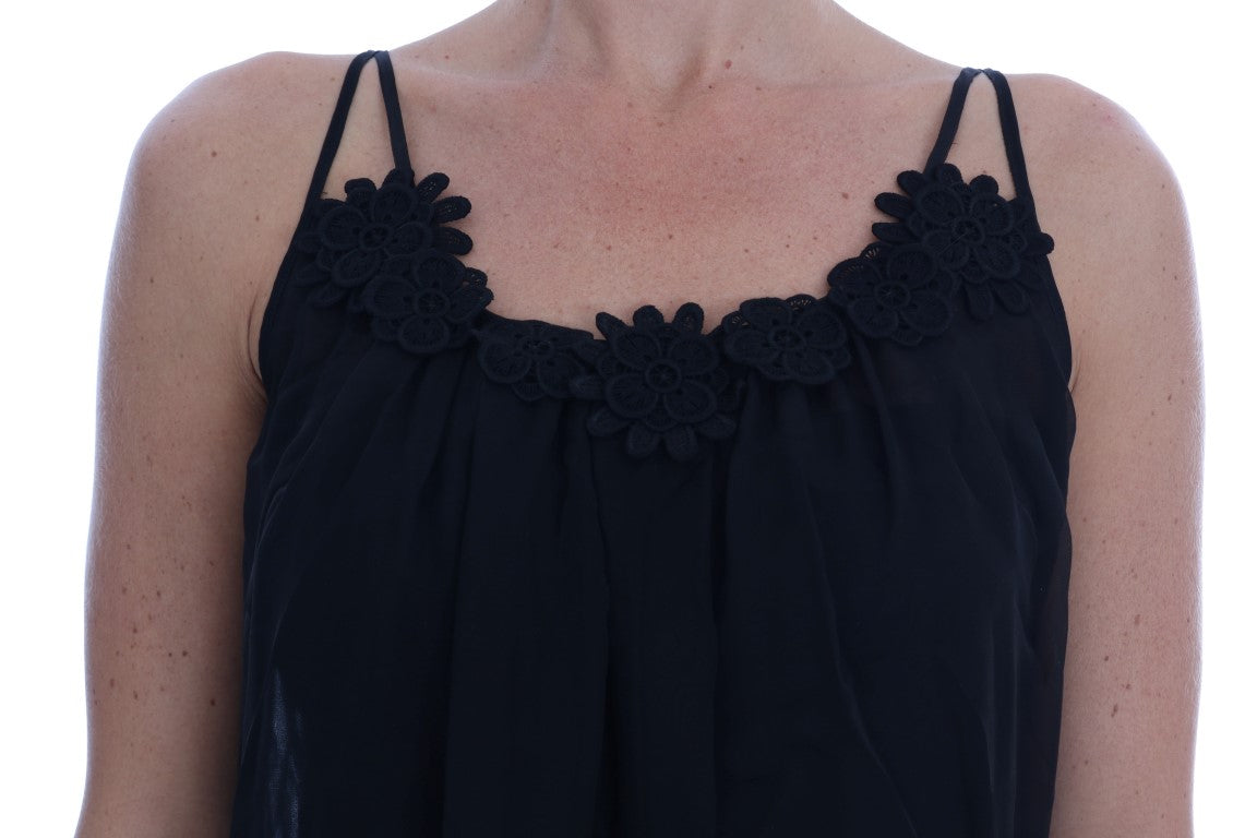 Dolce & Gabbana Black Silk Lace Chemise Women's Dress