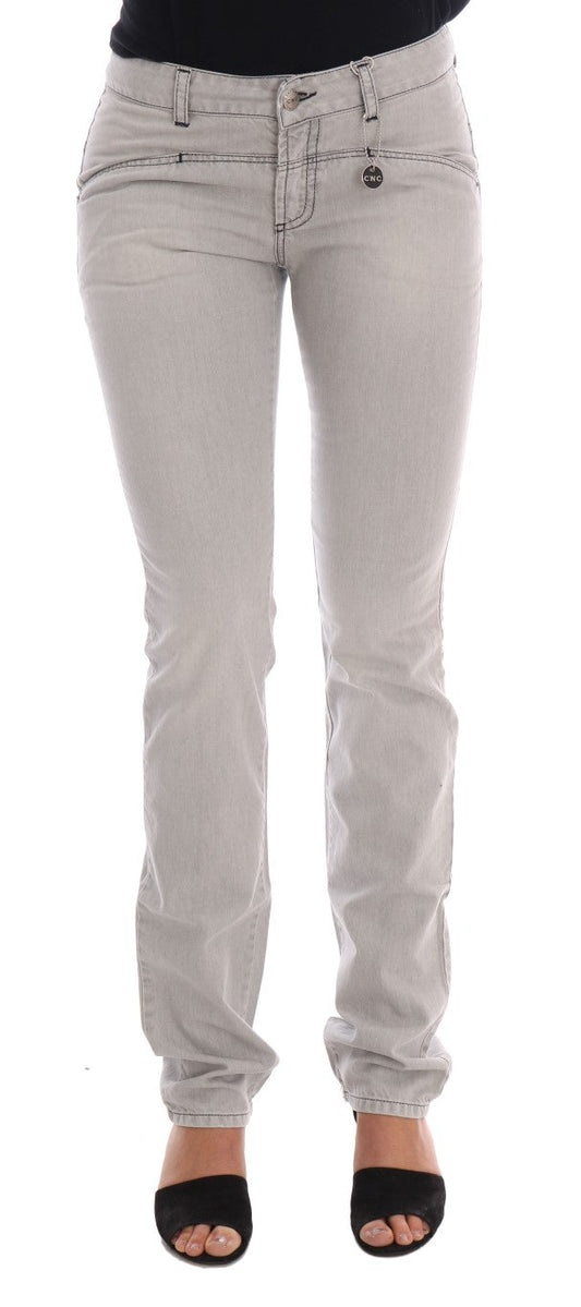 Costume National Gray Wash Cotton Slim Women's Jeans