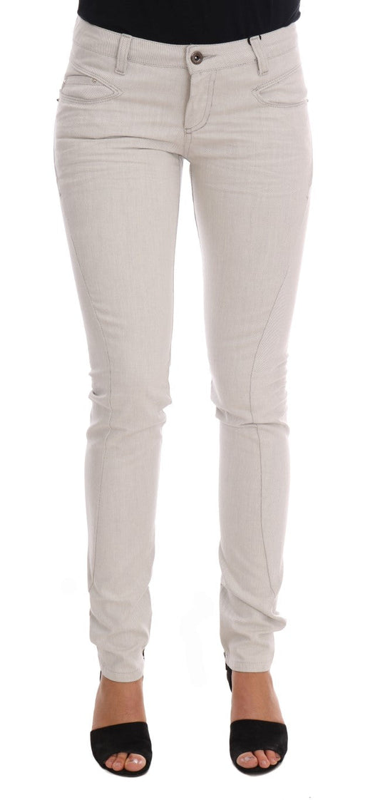 Costume National White Cotton Stretch Slim Women's Jeans