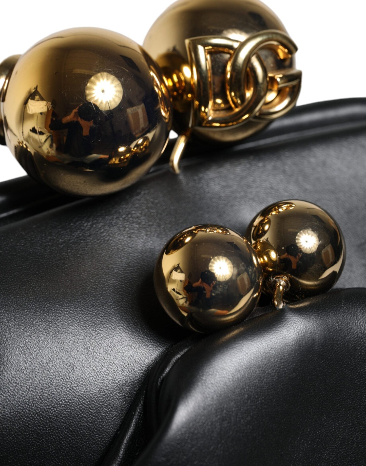 Dolce & Gabbana Black Calfskin Leather Shoulder Clutch Women's Bag (Pre-Owned)