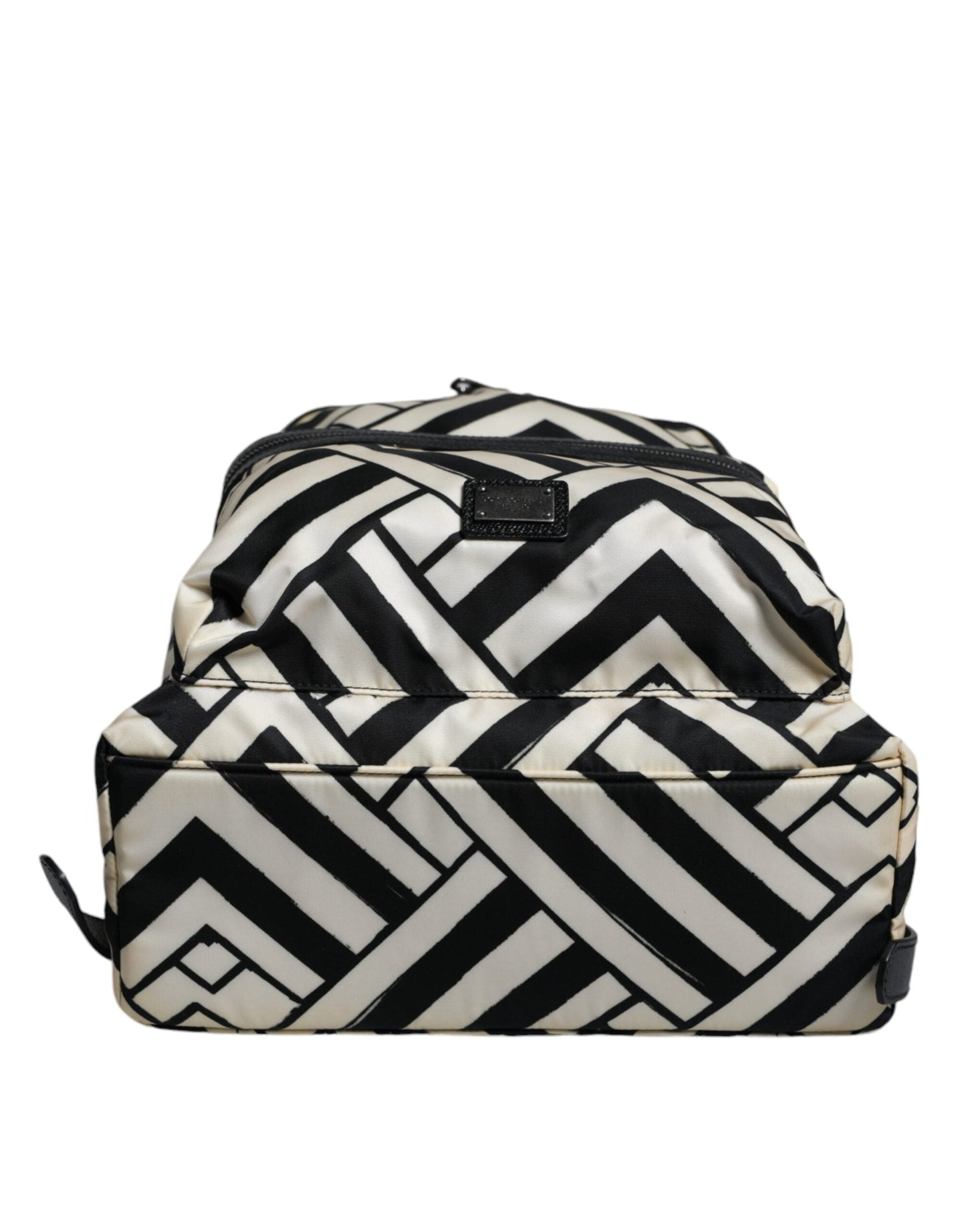 Dolce & Gabbana Black White Nylon Leather Travel Back Pack Women's Bag (Pre-Owned)