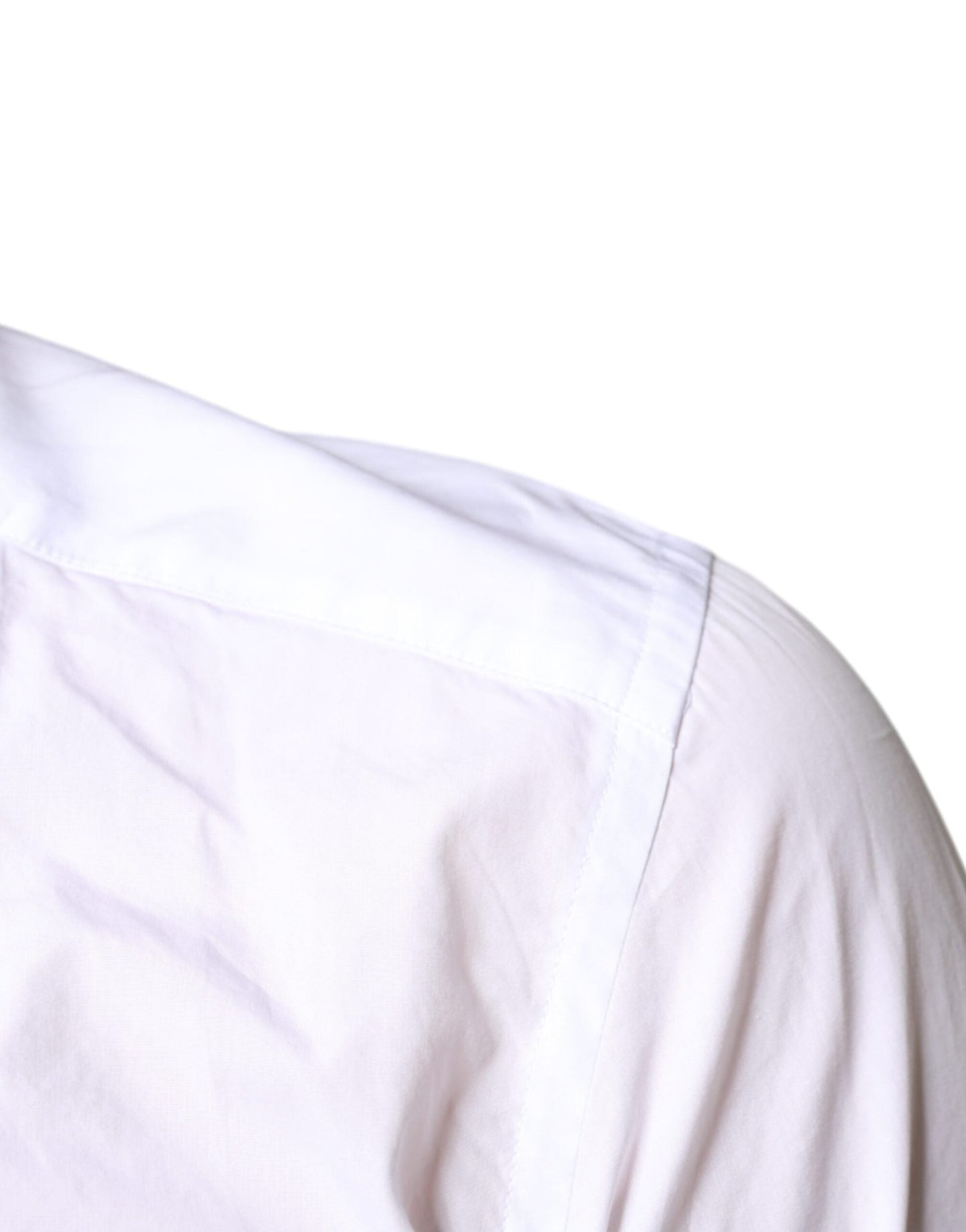 Dolce & Gabbana White Bib Cotton Poplin Formal Dress Men's Shirt (Pre-Owned)
