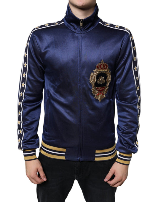Dolce & Gabbana Blue Heraldic Patch Stripe King Bee Men's Sweater (Pre-Owned)
