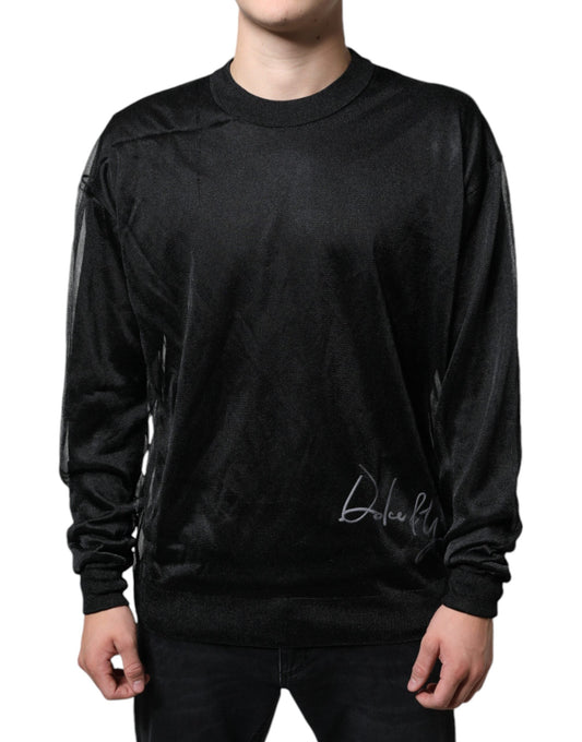 Dolce & Gabbana Black Polyester Pullover Sweatshirt Men's Sweater (Pre-Owned)