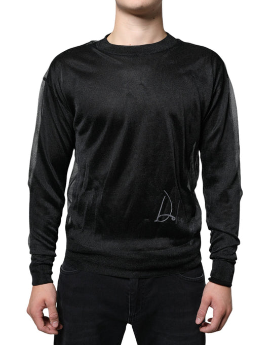 Dolce & Gabbana Black Polyester Pullover Sweatshirt Men's Sweater (Pre-Owned)