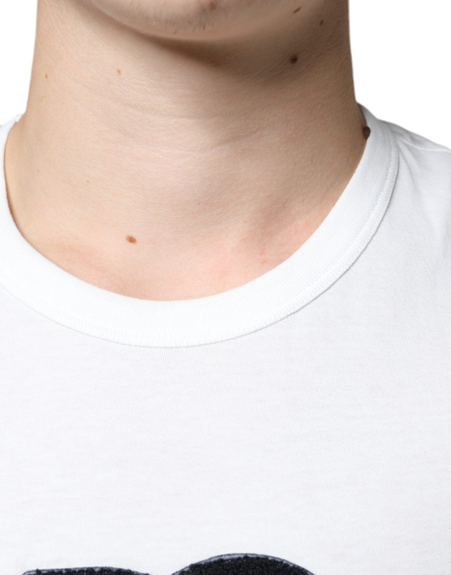Dolce & Gabbana White Cotton DG Logo Print Men's T-shirt