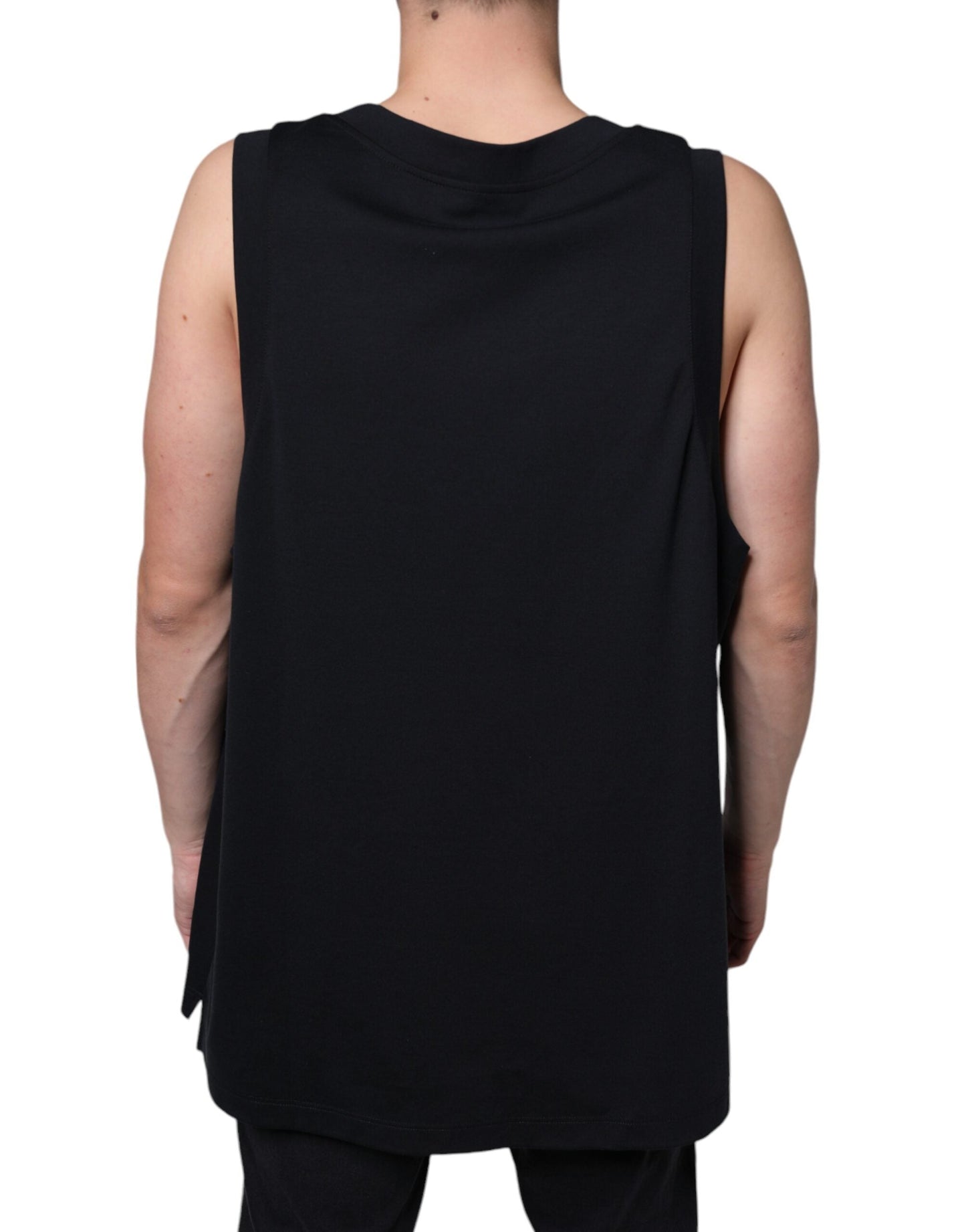 Dolce & Gabbana Black Cotton Born To Be Free Sleeveless Men's T-shirt