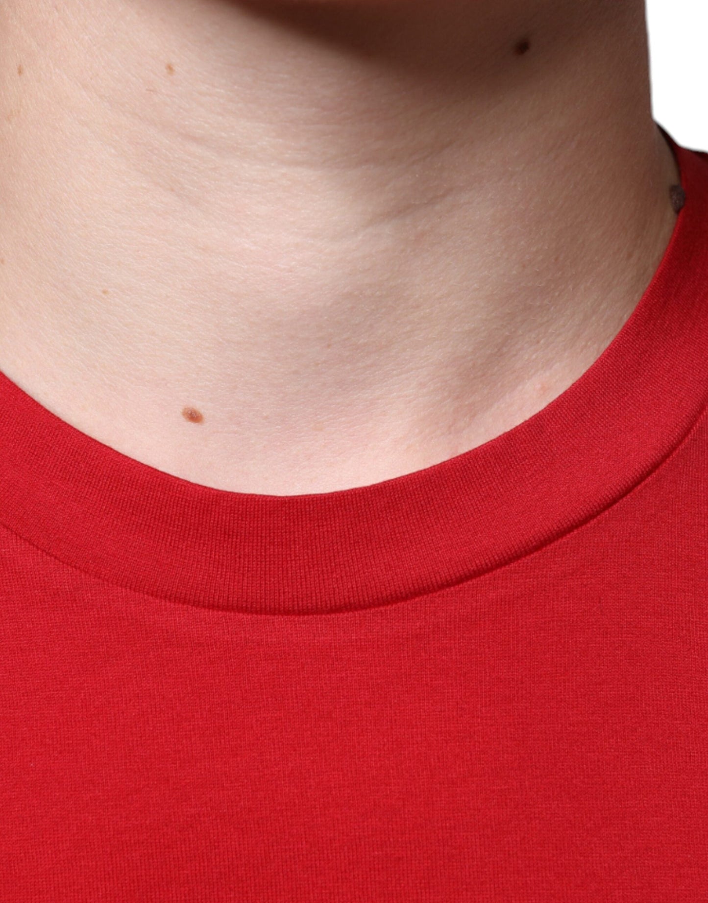 Dolce & Gabbana Red Cotton DG Logo Print Crew Neck Men's T-shirt