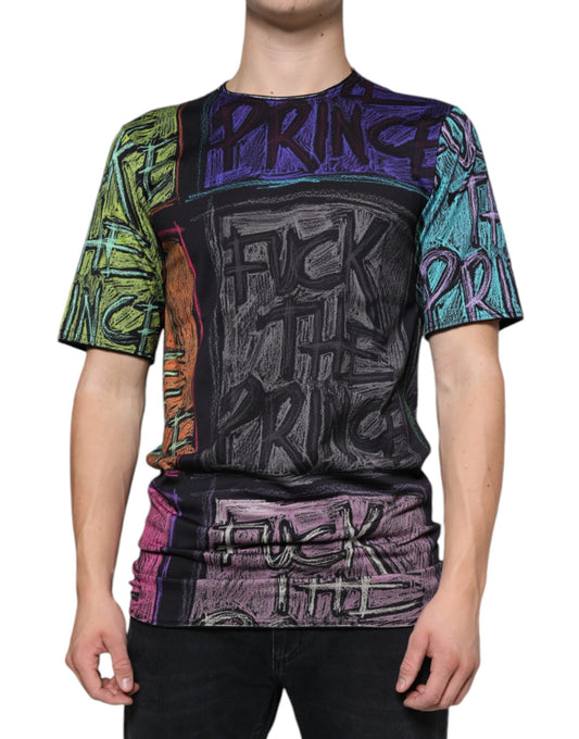 Dolce & Gabbana Multicolor Graphic Print Cotton Men's T-shirt
