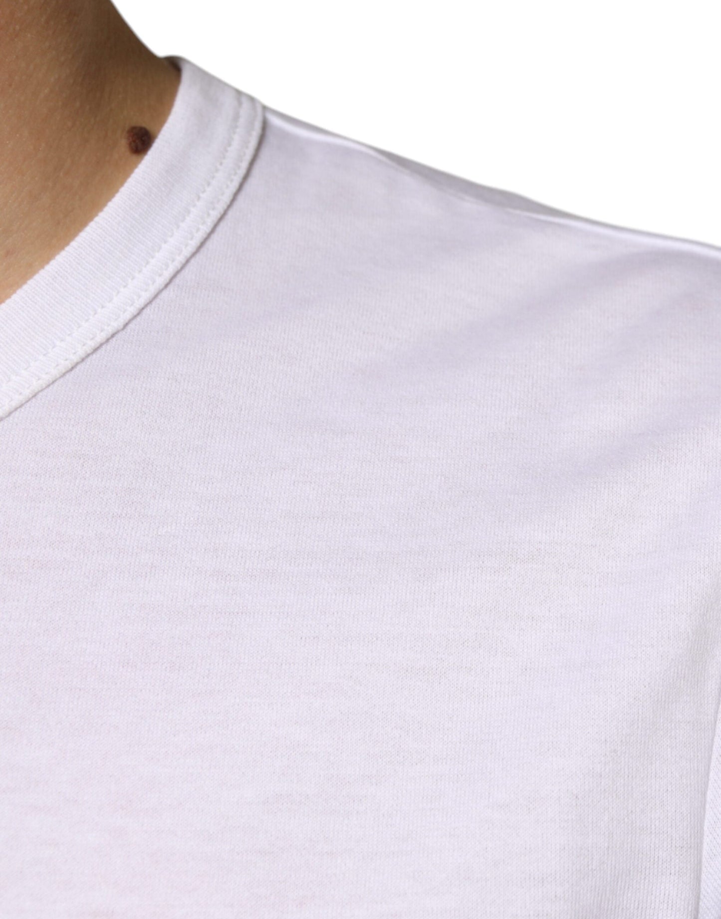 Dolce & Gabbana White Cotton Pocket Short Sleeves Men's T-shirt