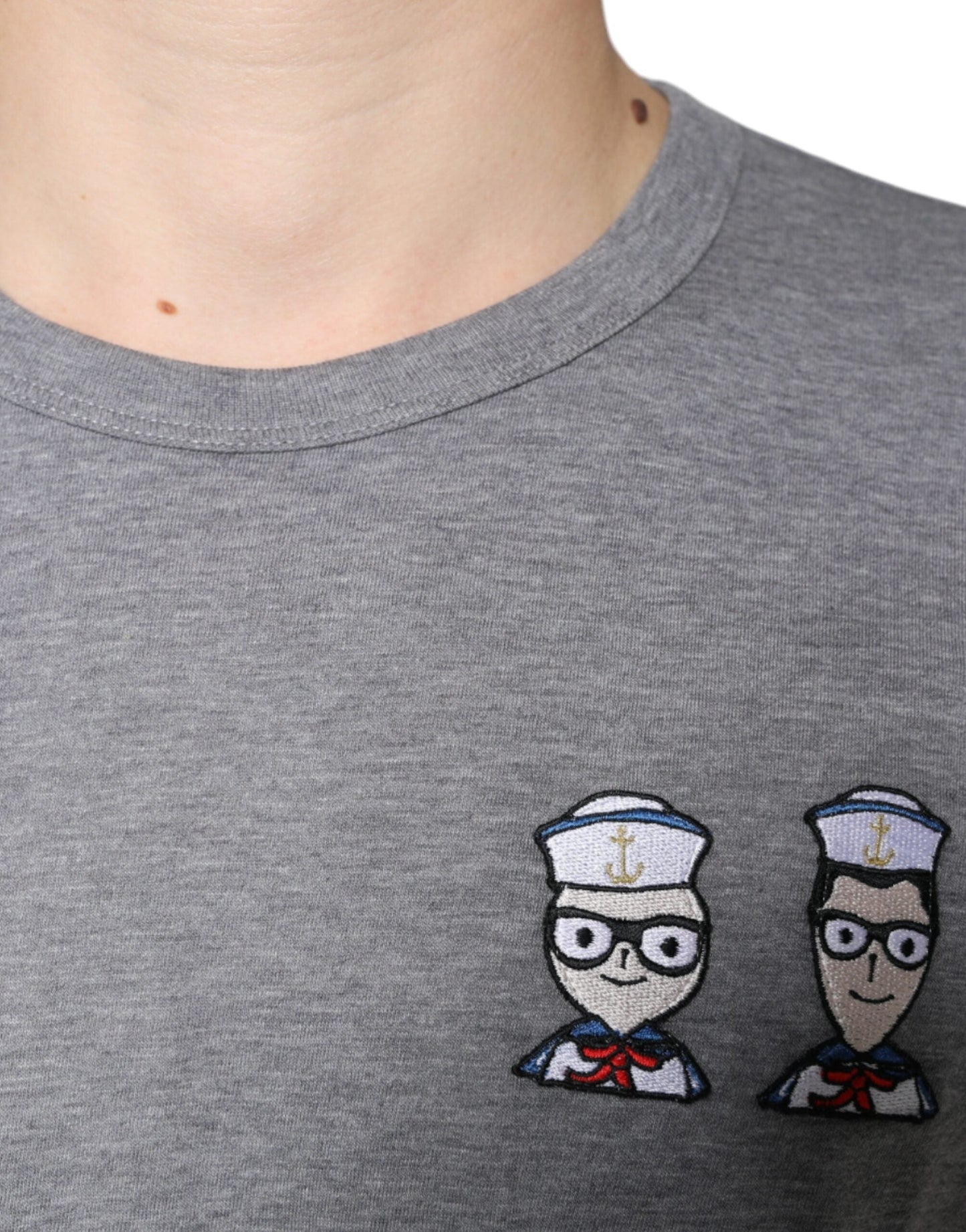 Dolce & Gabbana Gray Cotton #DGFamily Short Sleeves Men's T-shirt