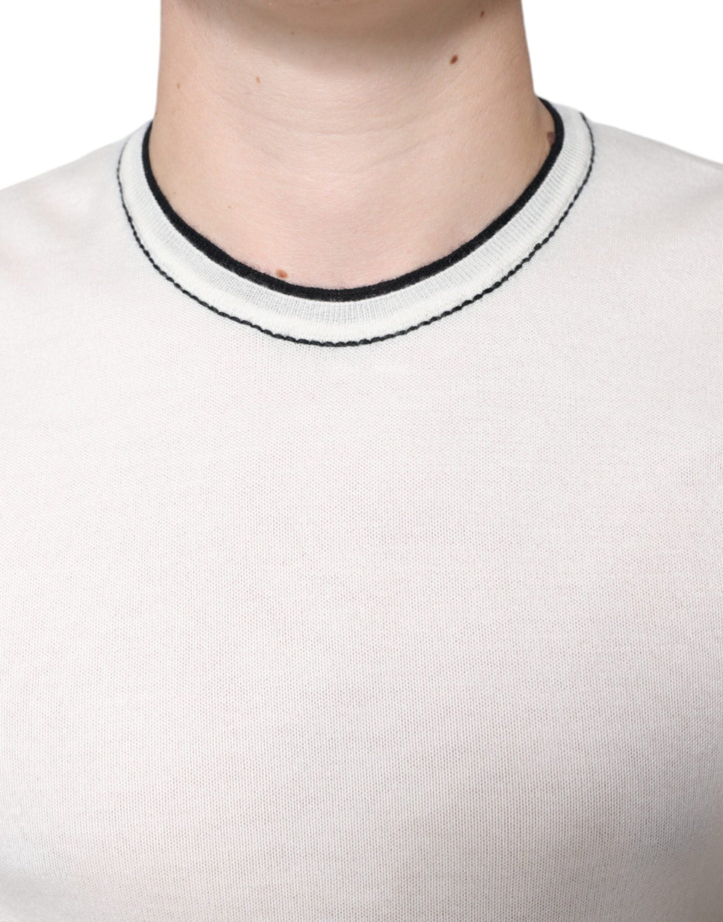 Dolce & Gabbana Off White Cashmere Short Sleeves Men's T-shirt