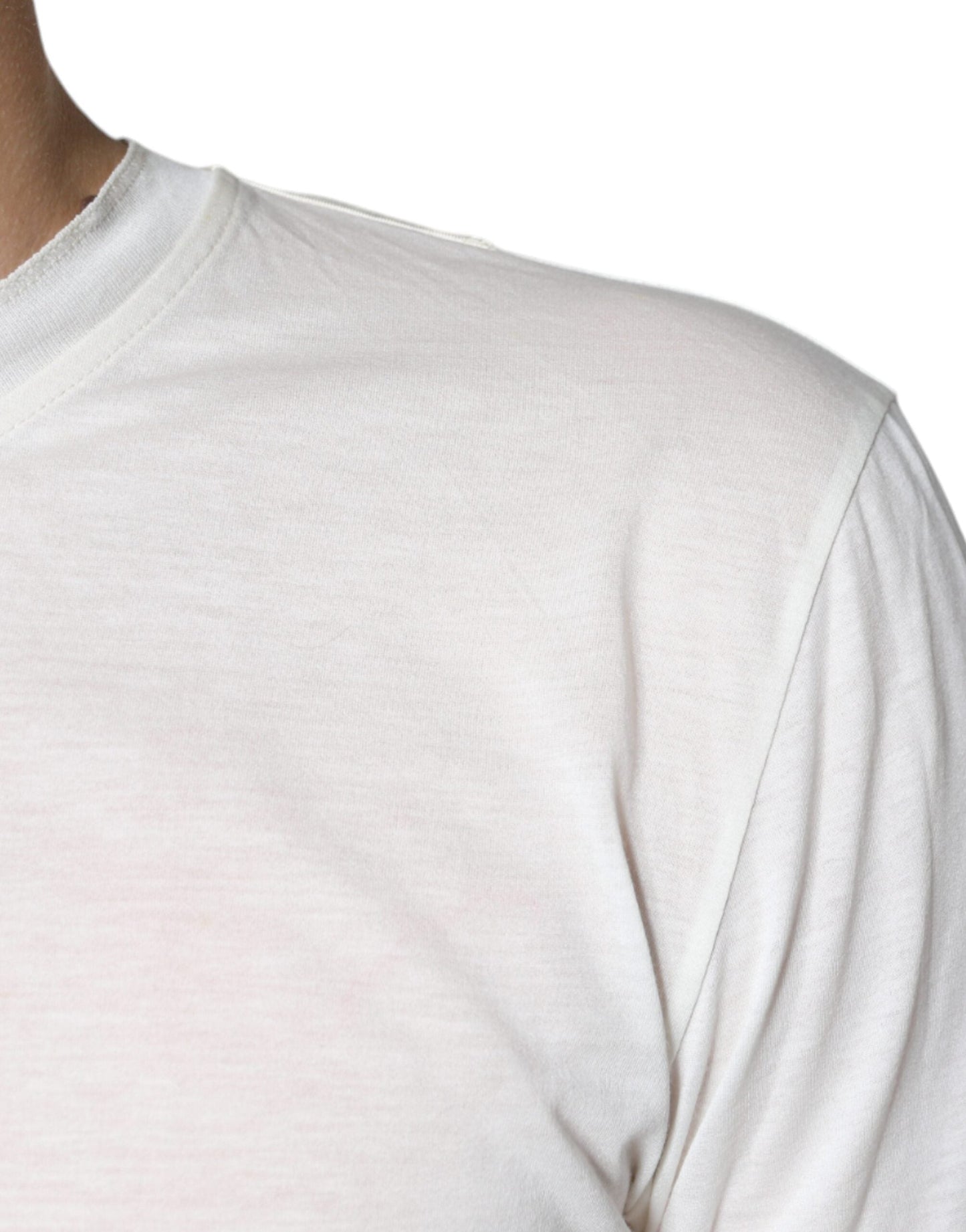 Dolce & Gabbana Off White Cotton Short Sleeves Men's T-shirt