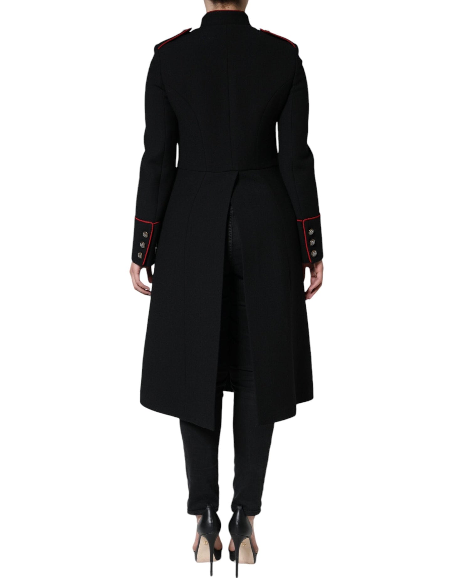 Dolce & Gabbana Black Single Breasted Trench Coat Women's Jacket
