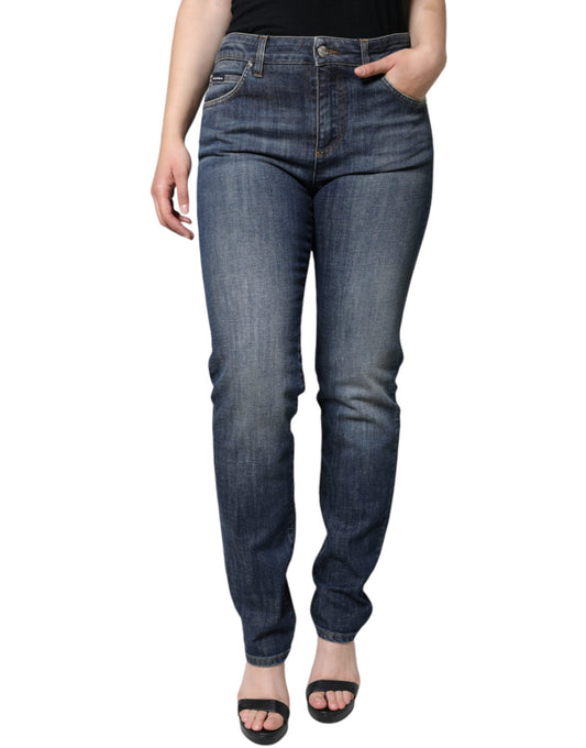 Dolce & Gabbana Dark Blue Cotton Stretch Skinny Denim Women's Jeans