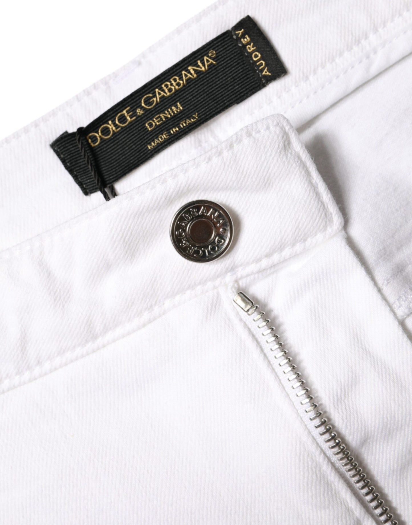 Dolce & Gabbana White Cotton Stretch AUDREY Skinny Women's Jeans