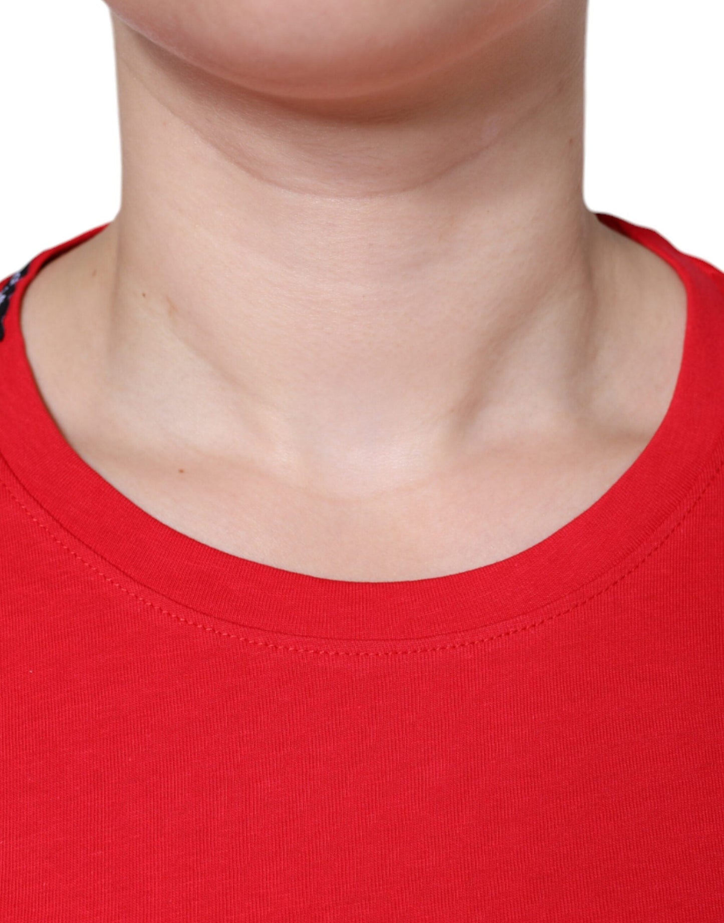 Dolce & Gabbana Red Cotton Crew Neck Short Sleeve Tee Women's T-shirt