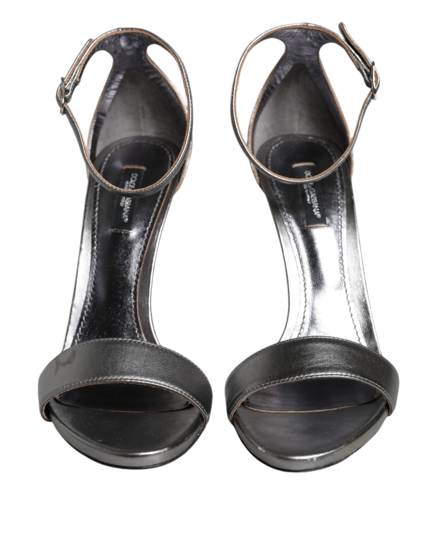 Dolce & Gabbana Silver KEIRA Heels Ankle Strap Sandals Women's Shoes (Pre-Owned)