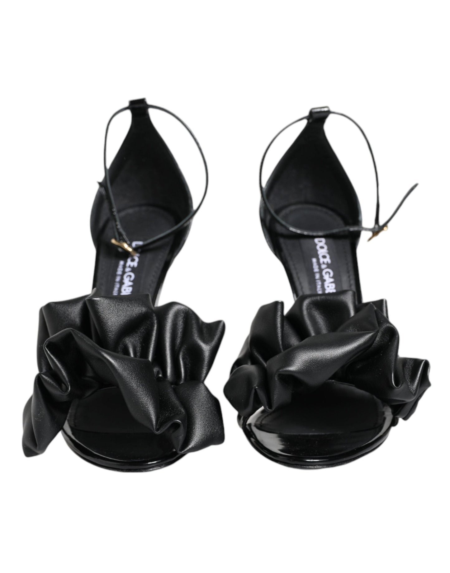 Dolce & Gabbana Black Leather Ankle Strap Heel Sandals Women's Shoes (Pre-Owned)