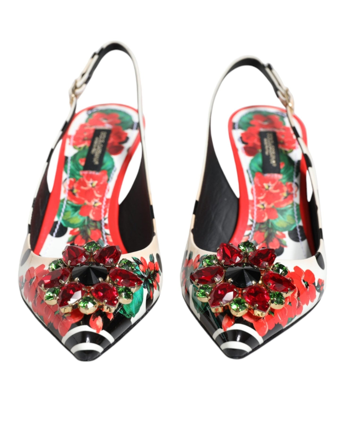 Dolce & Gabbana Multicolor Crystal Heels Slingback Women's Shoes (Pre-Owned)
