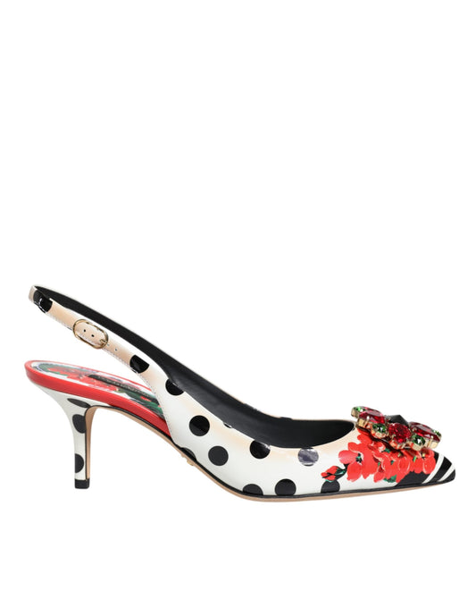 Dolce & Gabbana Multicolor Crystal Heels Slingback Women's Shoes (Pre-Owned)