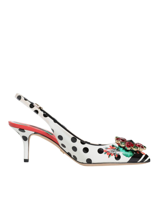 Dolce & Gabbana Multicolor Crystal Heels Slingback Women's Shoes (Pre-Owned)
