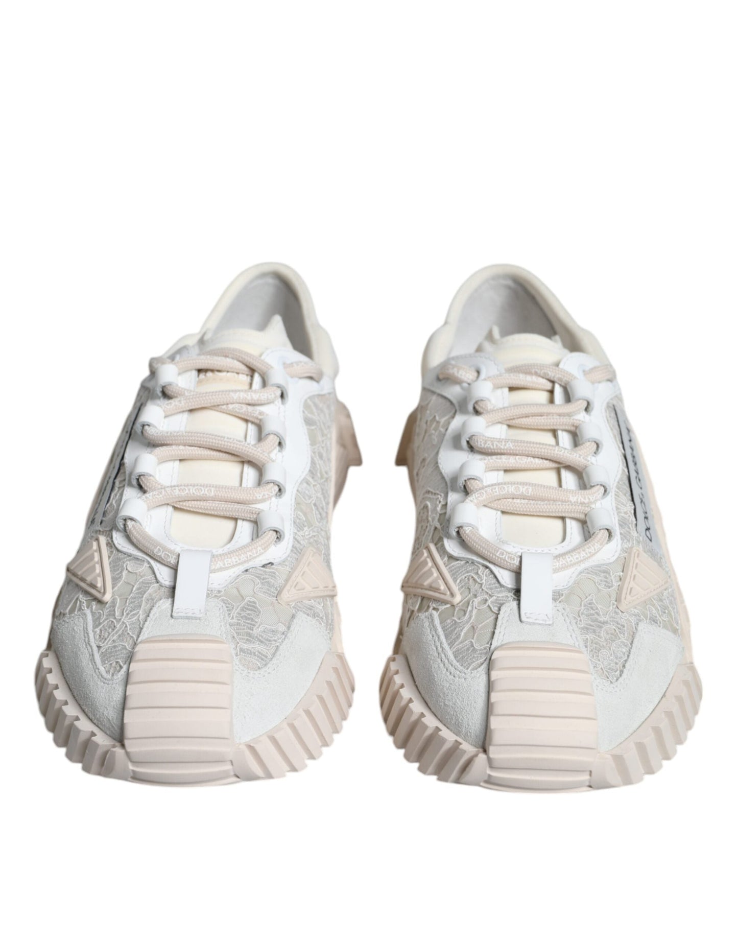 Dolce & Gabbana White Lace NS1 Low Top Sneaker Sports Women's Shoes (Pre-Owned)