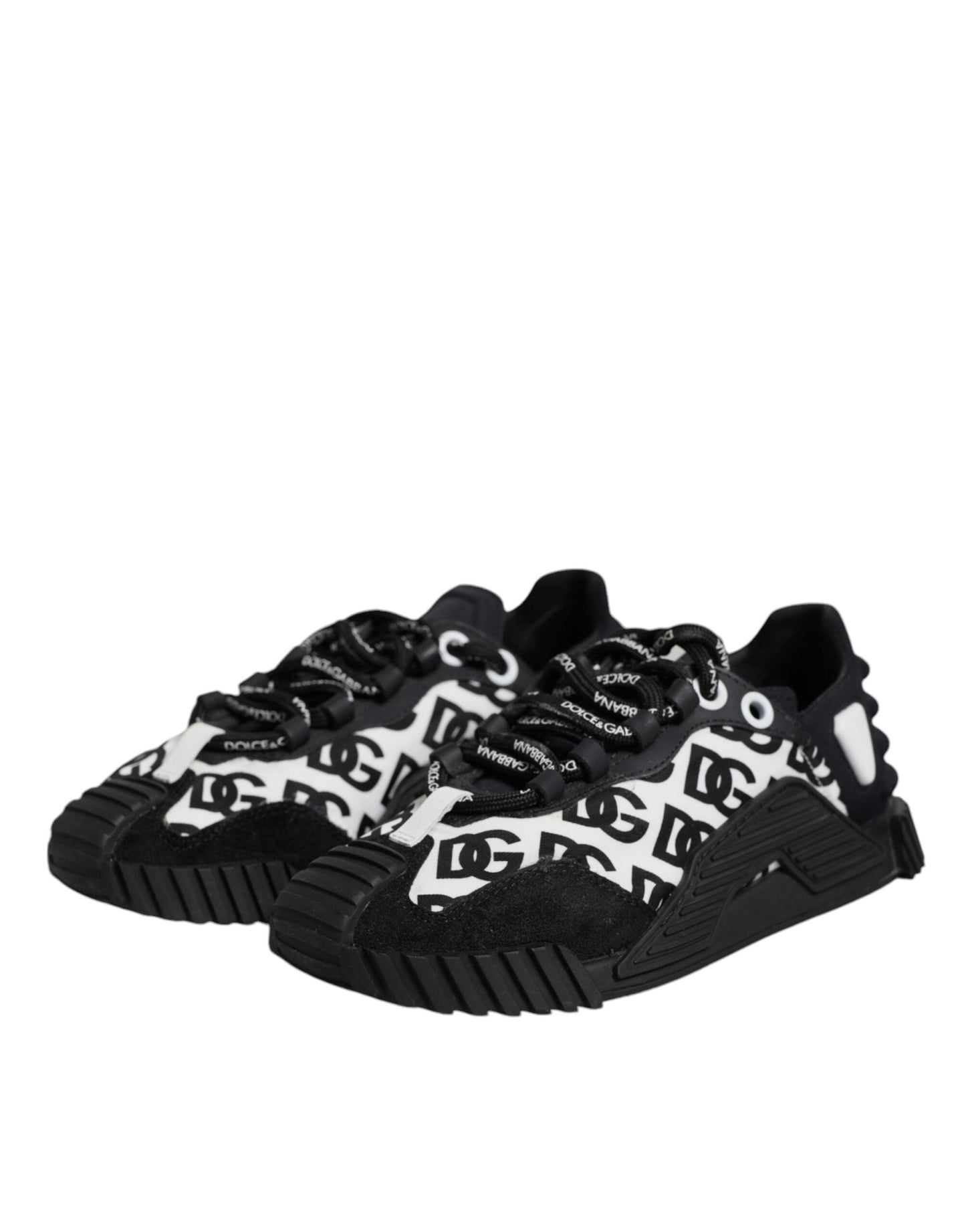 Dolce & Gabbana Black Logo Lace Up Low Top NS1 Sneakers Women's Shoes (Pre-Owned)
