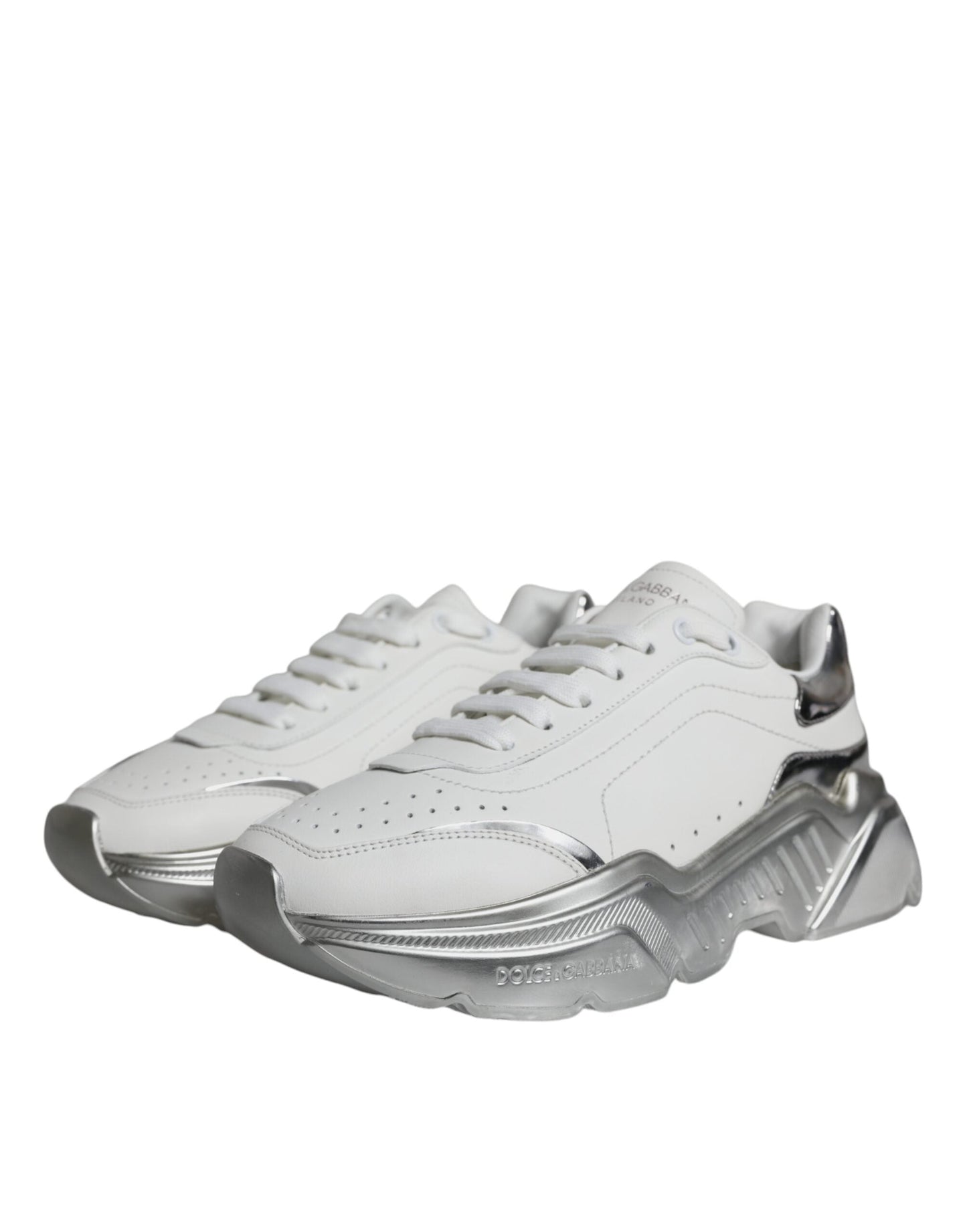 Dolce & Gabbana Silver White Daymaster Low Top Sneakers Women's Shoes (Pre-Owned)