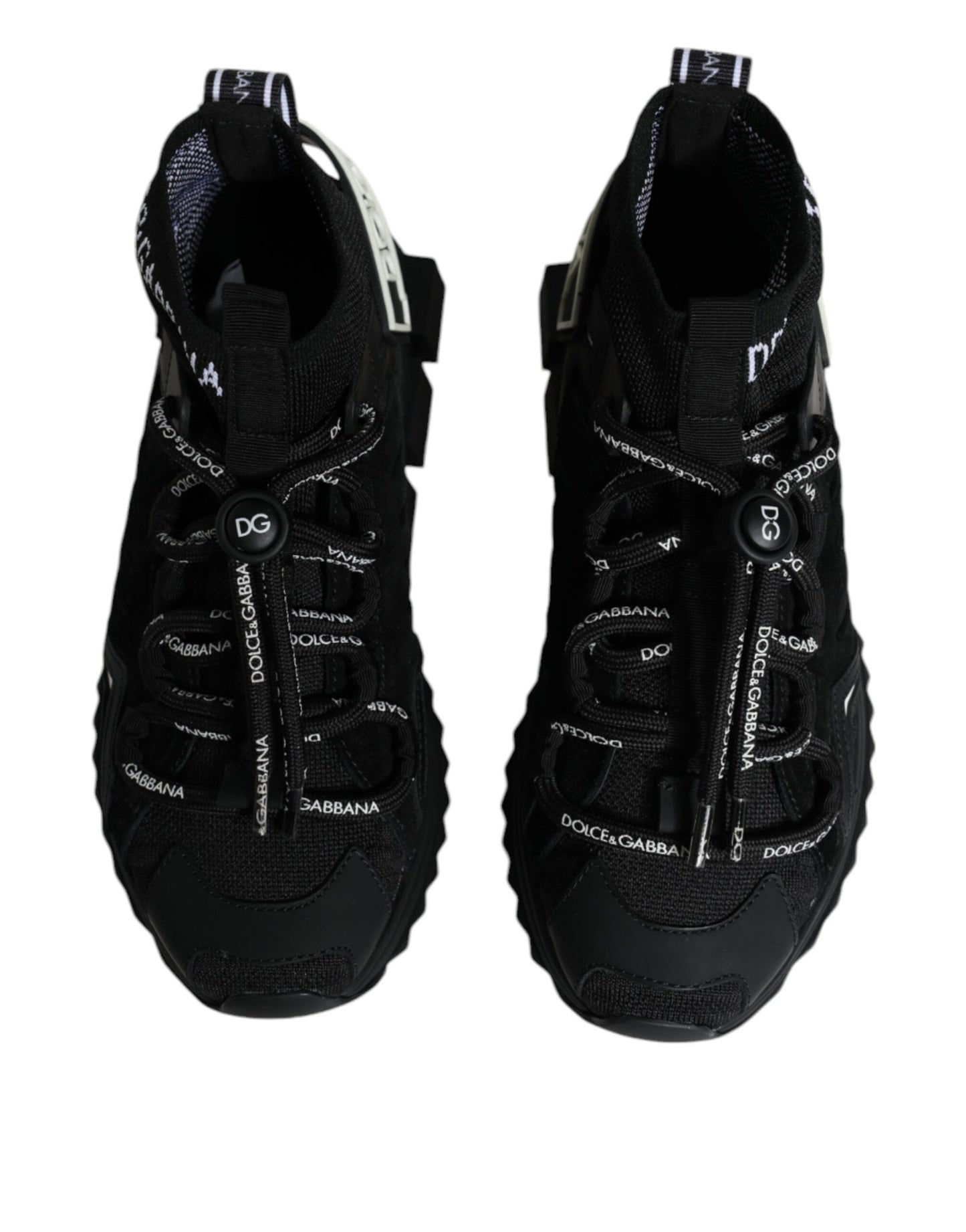 Dolce & Gabbana Black Sorrento Socks Logo Sneakers Women's Shoes