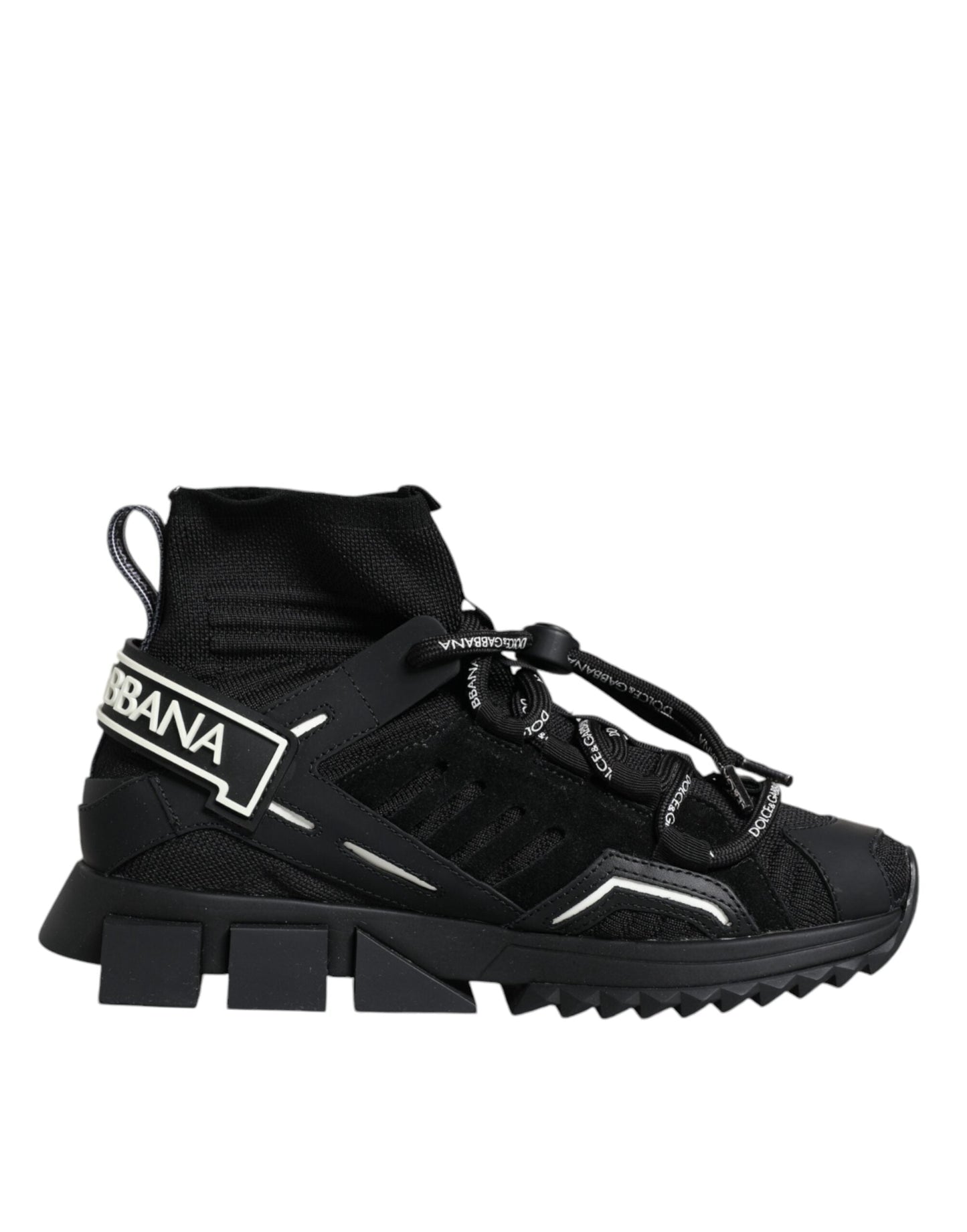 Dolce & Gabbana Black Sorrento Socks Logo Sneakers Women's Shoes